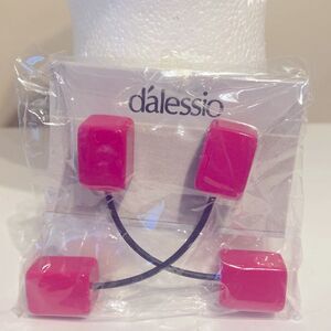 Pink Vintage Dalessio Earrings Geometric Rectangular Shaped New NWT 80s Vibes